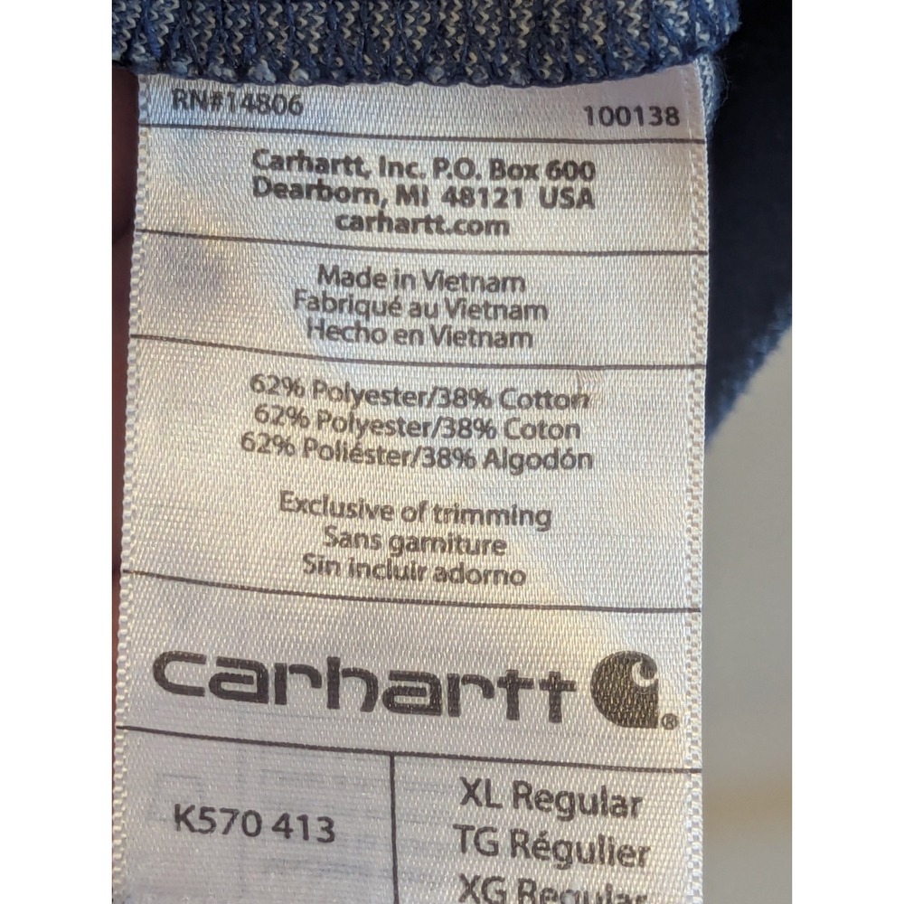 Carhartt S/S Shirt‎ Mens XL Blue Polo Loose Fit K570 Outdoor Casual Workwear - Picture 5 of 5